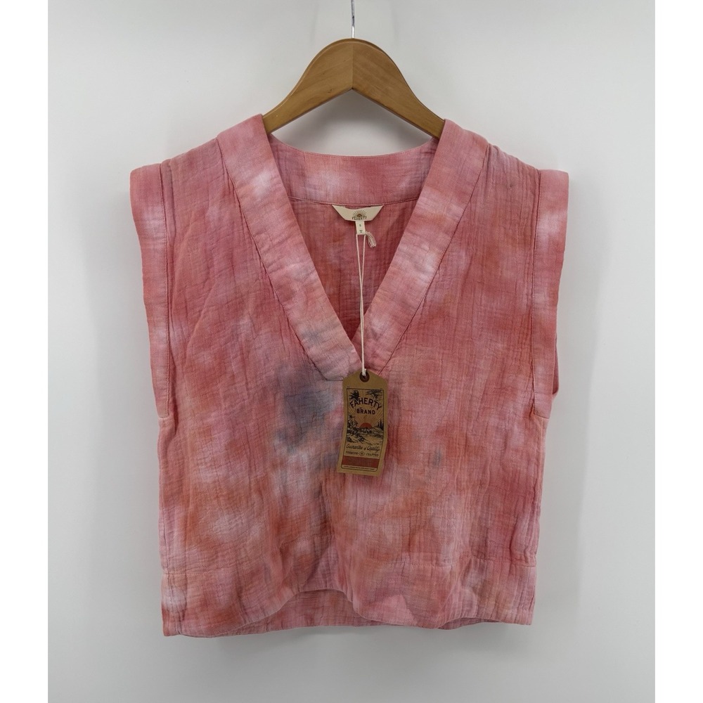 NWT Faherty Dune Cotton Gauze Sleeveless Popover Top Sz S Oversized Boxy $98
